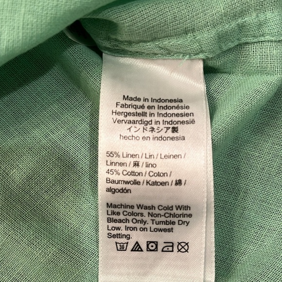 J. Crew Misty Spearmint Linen Blend Camp-Collar Shirt/NWT/6 - Picture 11 of 12